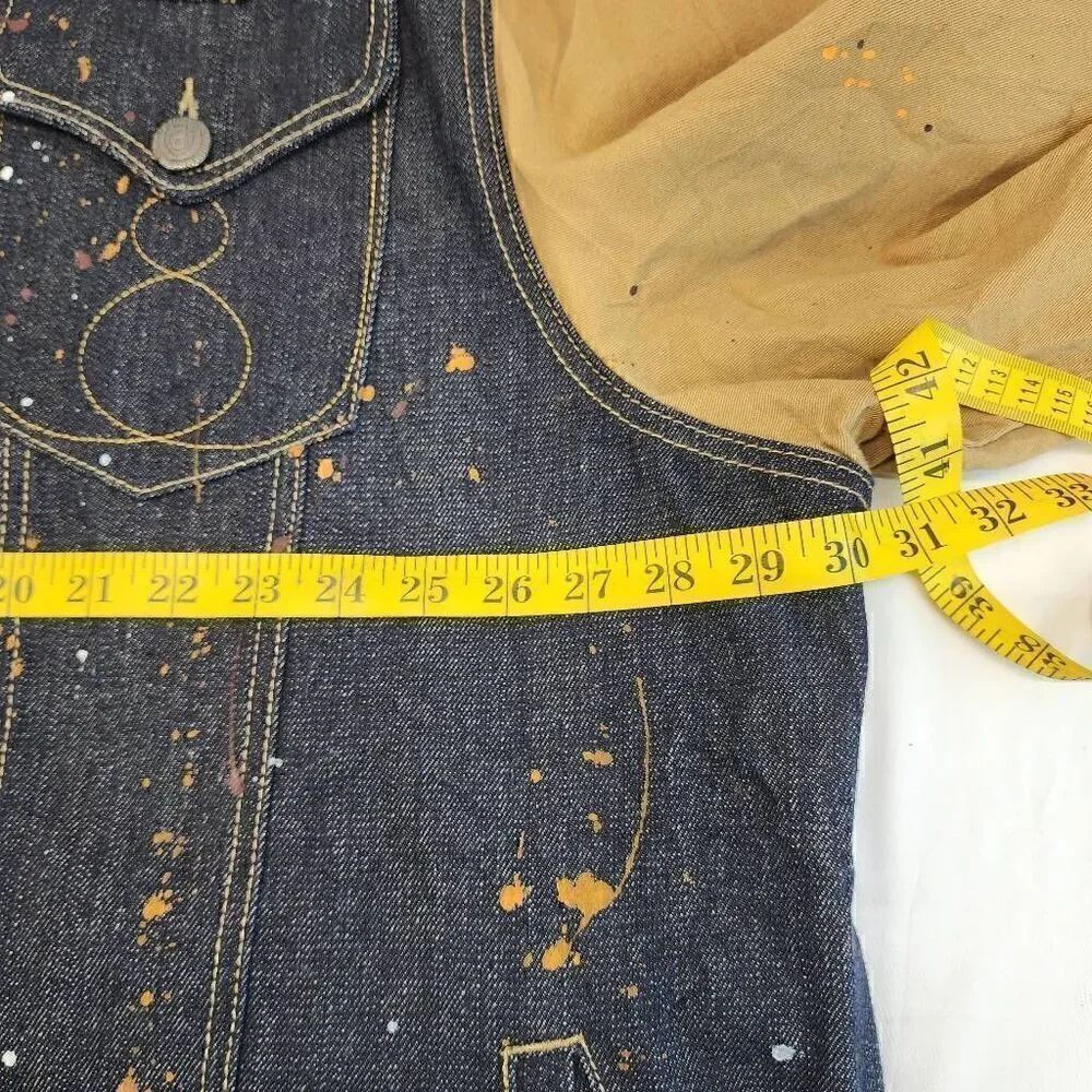 Eight 732 Paint Splashed Denim Jacket Size 5XL k - Picture 7 of 9